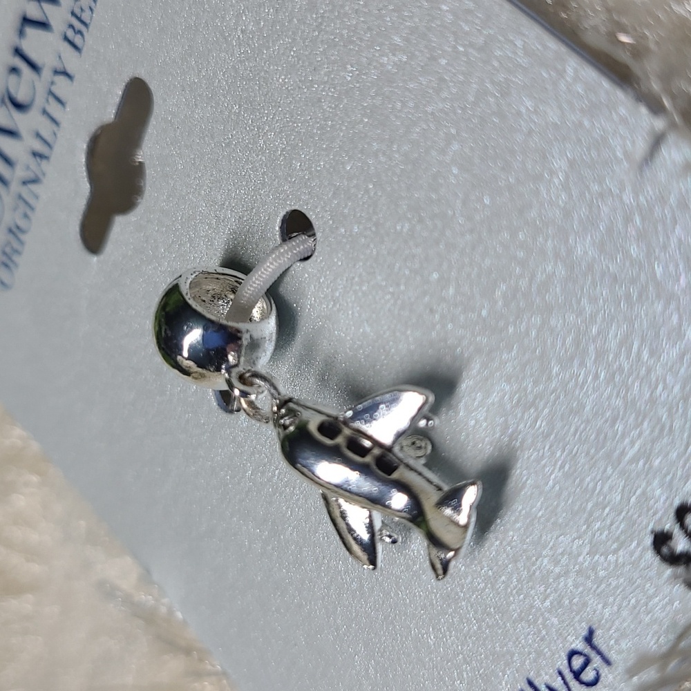NEW Belk Silverworks Airplane Charm 925 Sterling Silver Originality Beads IBB TM